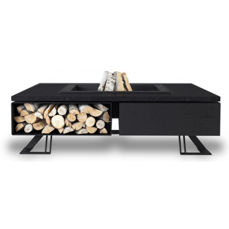 OUTDOOR FIRE PIT HETTA SQUARE 120 MONUMENTAL / BLACK INOX