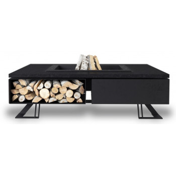 OUTDOOR FIRE PIT HETTA SQUARE 120 MONUMENTAL / BLACK INOX