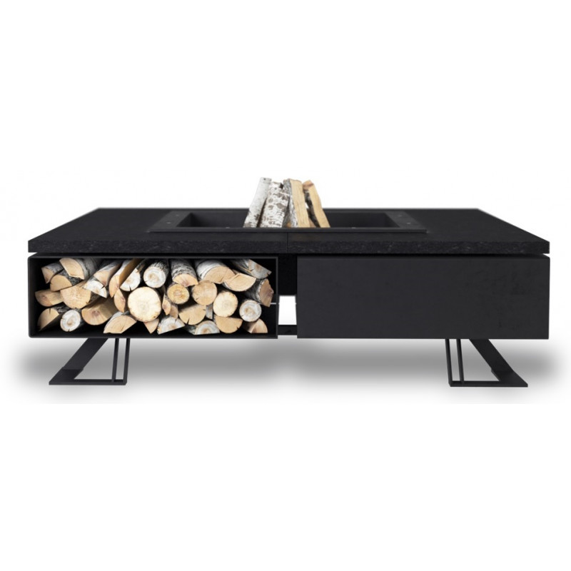 OUTDOOR FIRE PIT HETTA SQUARE 120 MONUMENTAL / BLACK INOX OUTDOOR FIRE PIT HETTA SQUARE 120 MONUMENTAL / BLACK INOX