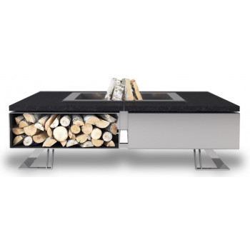 OUTDOOR FIRE PIT HETTA SQUARE 140 MONUMENTAL / INOX