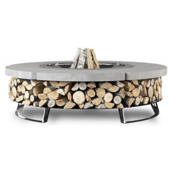 CHIMENEA DE JARDÍN HETTA ROUND 120 CONCRETE / INOX