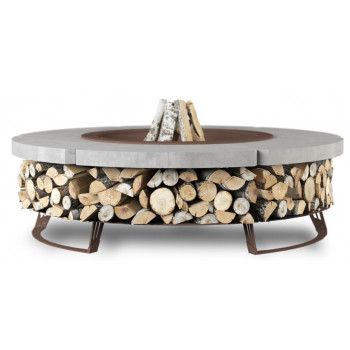 CHIMENEA DE JARDÍN HETTA ROUND 155 CONCRETE / CORTEN