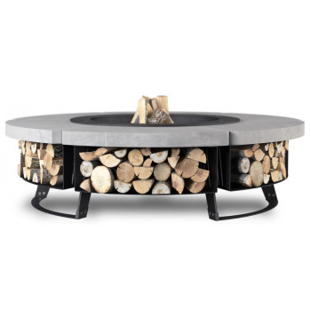 CHIMENEA DE JARDÍN HETTA ROUND 155 CONCRETE / BLACK INOX