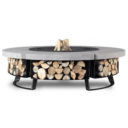 CHIMENEA DE JARDÍN HETTA ROUND 155 CONCRETE / BLACK INOX