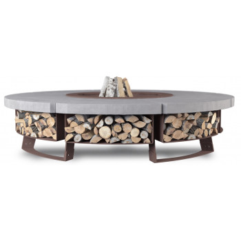 CHIMENEA DE JARDÍN HETTA ROUND 230 CONCRETE / CORTEN