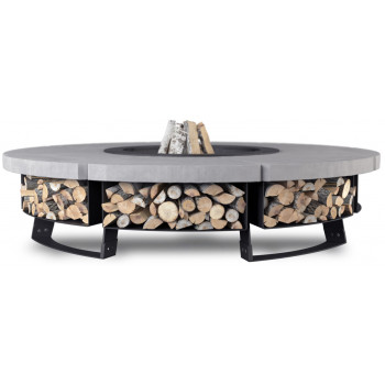 CHIMENEA DE JARDÍN HETTA ROUND 230 CONCRETE / BLACK INOX