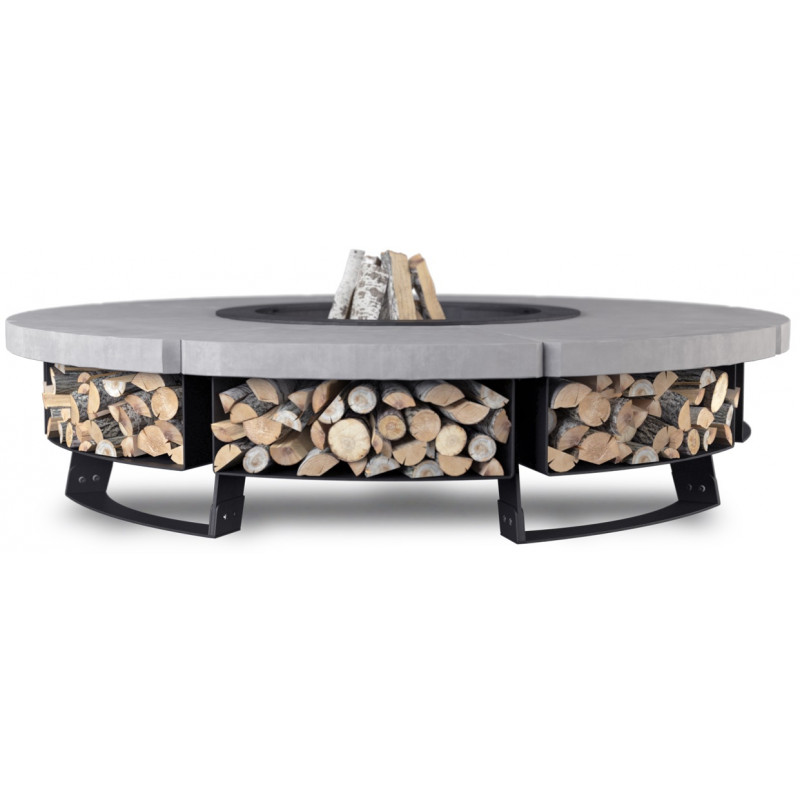 CHIMENEA DE JARDÍN HETTA ROUND 230 CONCRETE / BLACK INOX CHIMENEA DE JARDÍN HETTA ROUND 230 CONCRETE / BLACK INOX