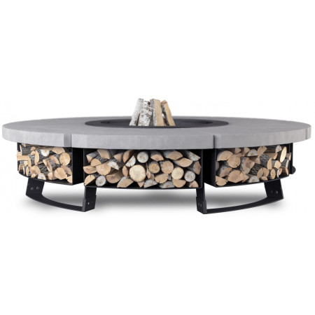 CHIMENEA DE JARDÍN HETTA ROUND 230 CONCRETE / BLACK INOX
