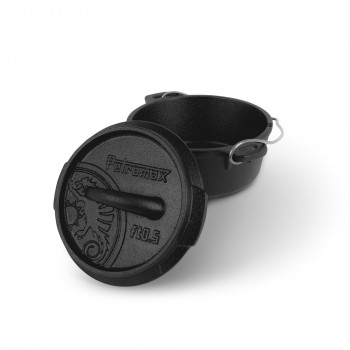 OLLA CON TAPA DE HIERRO FUNDIDO DUTCH OVEN CON BASE PLANA PETROMAX ft0.5-t (0,56 litros)