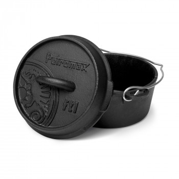 OLLA CON TAPA DE HIERRO FUNDIDO DUTCH OVEN CON BASE PLANA PETROMAX ft1-t (0,93 litros)