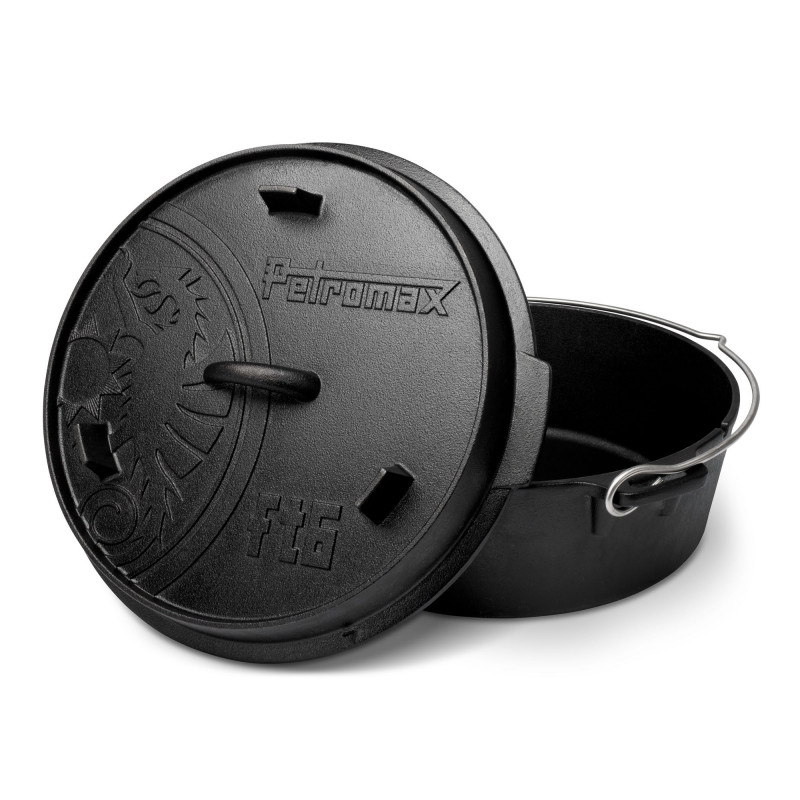 OLLA CON TAPA DE HIERRO FUNDIDO DUTCH OVEN CON BASE PLANA PETROMAX ft6-t (5,5 litros) OLLA CON TAPA DE HIERRO FUNDIDO DUTCH OVEN CON BASE PLANA PETROMAX ft6-t (5,5 litros)