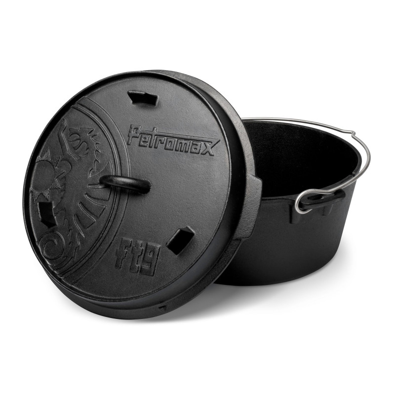 OLLA CON TAPA DE HIERRO FUNDIDO DUTCH OVEN CON BASE PLANA PETROMAX ft9-t (7,5 litros) OLLA CON TAPA DE HIERRO FUNDIDO DUTCH OVEN CON BASE PLANA PETROMAX ft9-t (7,5 litros)