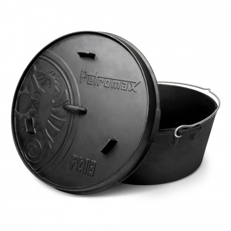 OLLA CON TAPA DE HIERRO FUNDIDO DUTCH OVEN CON BASE PLANA PETROMAX ft18-t (16,1 litros)