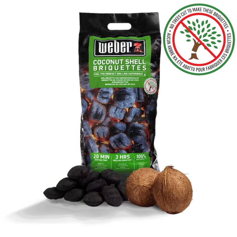 BRIQUETAS DE CÁSCARA DE COCO WEBER - 8KG BRIQUETAS DE CÁSCARA DE COCO WEBER - 8KG