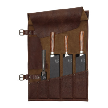 ESTUCHE PARA CUCHILLOS–5 BOLSILLOS WITLOFT (MARRÓN OSCURO/MARRÓN OSCURO)