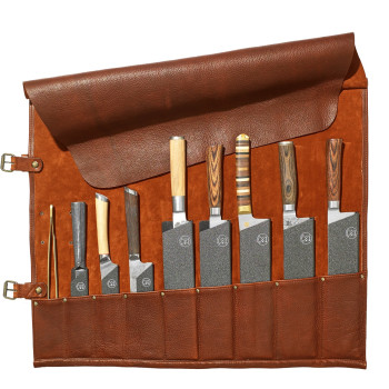 ESTUCHE PARA CUCHILLOS–9 BOLSILLOS WITLOFT (COÑAC/COÑAC)