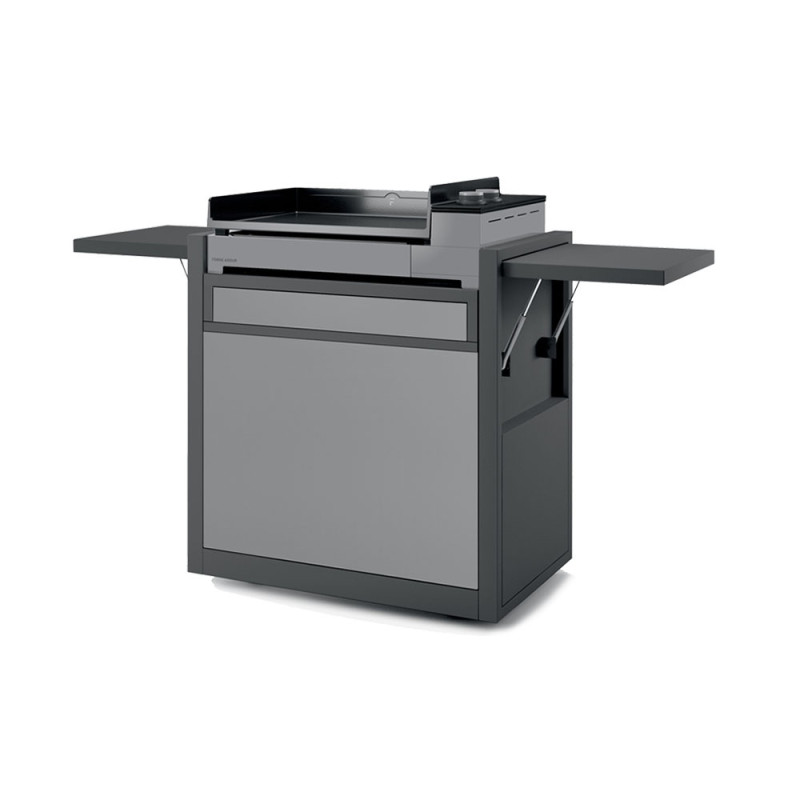 CARRO CERRADO DE ACERO ESMALTADO NEGRO Y GRIS PARA PLANCHA PREMIUM 60 DE FORGE ADOUR CARRO CERRADO DE ACERO ESMALTADO NEGRO Y GRIS PARA PLANCHA PREMIUM 60 DE FORGE ADOUR