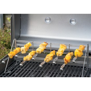 SOPORTE PARA PARRILLA Y JUEGO DE BROCHETAS WEBER
