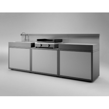 Steel closed worktop support – matt black and light grey Forge Adour