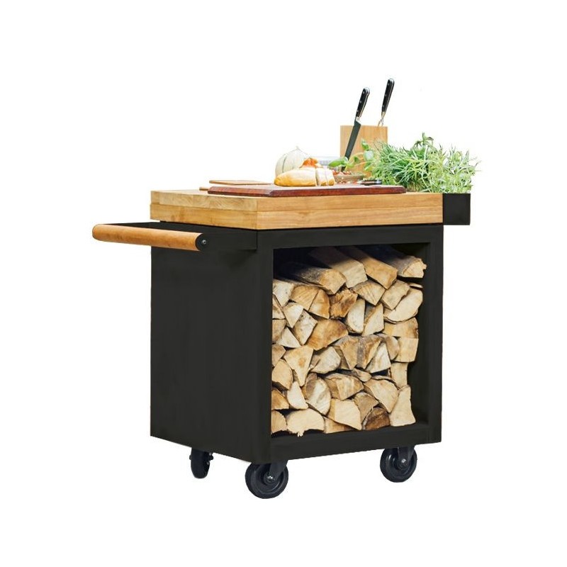 OFYR MISE EN PLACE TABLE PRO TEAK WOOD BLACK MP-B-65-PRO-TW OFYR MISE EN PLACE TABLE PRO TEAK WOOD BLACK MP-B-65-PRO-TW