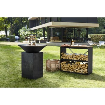ESTANTERÍA PARA LEÑA OFYR CON 2 ESTANTES BLACK WS-D
