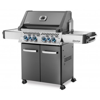 BARBACOA NAPOLEON PRESTIGE 500 CON QUEMADOR LATERAL Y TRASERO INFRARROJOS GRIS ANTRACITA