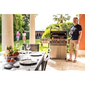 BARBACOA NAPOLEON PRESTIGE PRO 500 CON QUEMADOR LATERAL Y TRASERO INFRARROJOS INOX