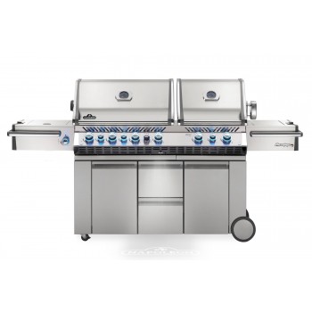 BARBACOA NAPOLEON PRESTIGE PRO 825 CON QUEMADOR LATERAL DE POTENCIA, QUEMADORES INFERIORES Y TRASEROS INFRARROJOS INOX