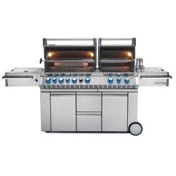 BARBACOA NAPOLEON PRESTIGE PRO 825 CON QUEMADOR LATERAL DE POTENCIA, QUEMADORES INFERIORES Y TRASEROS INFRARROJOS INOX