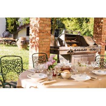 BARBACOA NAPOLEON PRESTIGE PRO 825 CON QUEMADOR LATERAL DE POTENCIA, QUEMADORES INFERIORES Y TRASEROS INFRARROJOS INOX