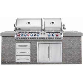BARBACOA NAPOLEON PRESTIGE PRO 825 CON QUEMADORES INFERIORES Y TRASEROS INFRARROJOS INOX EMPOTRADA