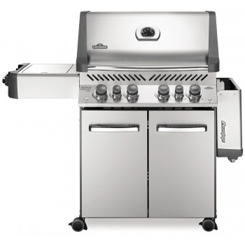 BARBACOA NAPOLEON PRESTIGE 500 CON QUEMADOR LATERAL Y TRASERO INFRARROJOS INOX