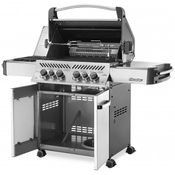 BARBACOA NAPOLEON PRESTIGE 500 CON QUEMADOR LATERAL Y TRASERO INFRARROJOS INOX