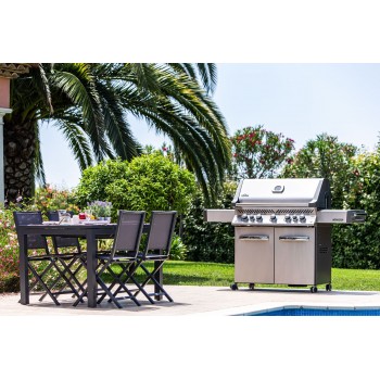 BARBACOA NAPOLEON PRESTIGE 665 CON QUEMADOR LATERAL Y TRASERO INFRARROJOS INOX