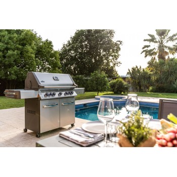 BARBACOA NAPOLEON PRESTIGE 665 CON QUEMADOR LATERAL Y TRASERO INFRARROJOS INOX