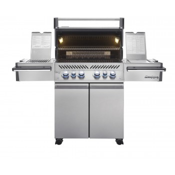 BARBACOA NAPOLEON PRESTIGE PRO 500 CON QUEMADOR LATERAL Y TRASERO INFRARROJOS INOX DE GAS NATURAL