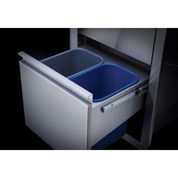 BUILT-IN DOOR AND DOUBLE DRAWER: WASTE BIN AND PAPER TOWEL HOLDER NAPOLEON (100x71cm)