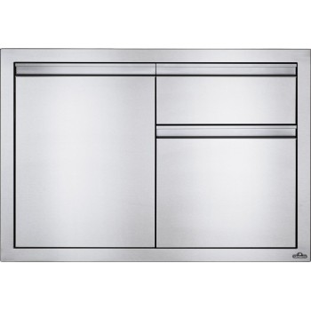PUERTA Y CAJÓN DOBLE PARA RESIDUOS Y PORTAROLLO COCINA EMPOTRADO NAPOLEON (100x71cm)