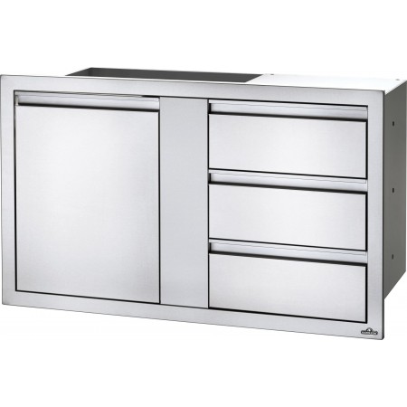 BUILT-IN LARGE DOOR AND TRIPLE SMALL DRAWER NAPOLEON (115x71cm)