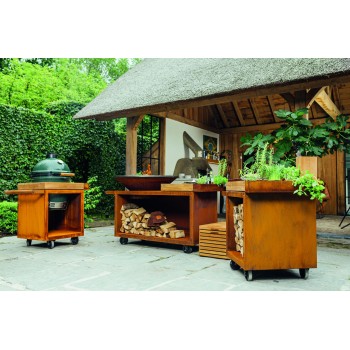 MESA CON TABLA DE TECA OFYR 65 PRO PARA KAMADO