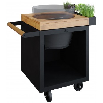 MESA CON TABLA DE TECA BLACK OFYR 65 PRO PARA KAMADO