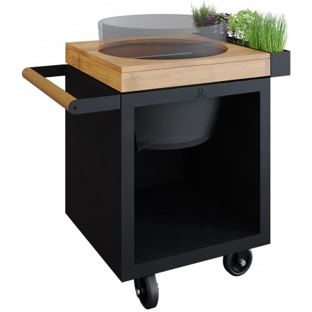 MESA CON TABLA DE TECA BLACK OFYR 65 PRO PARA KAMADO